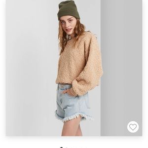 High waisted light washed shorts